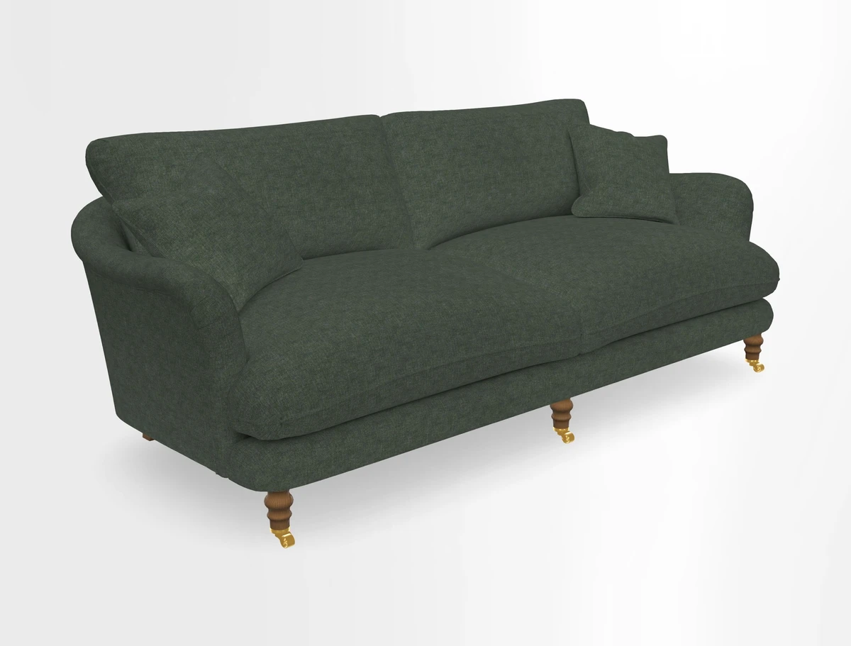 Pugin 3 Seater Sofa in V&A Threads of India Varanasi Wilderness Ink