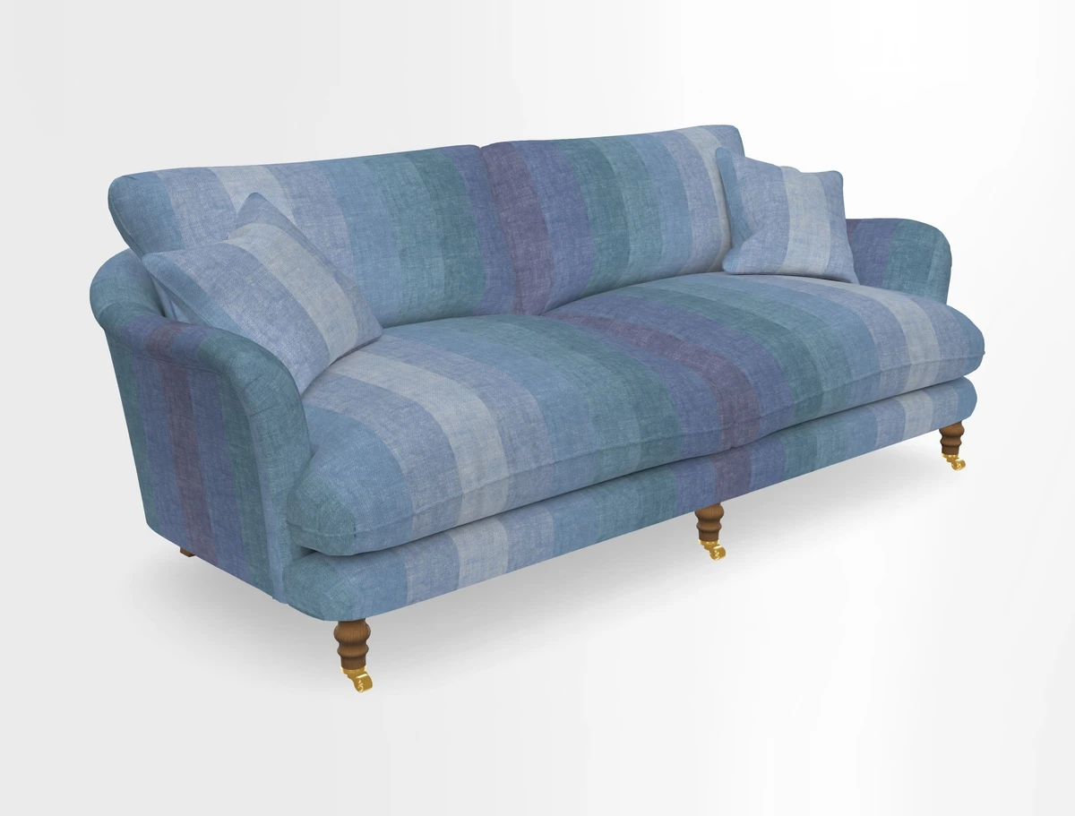 Pugin 3 Seater Sofa in V&A Threads of India Varanasi Wilderness Ink