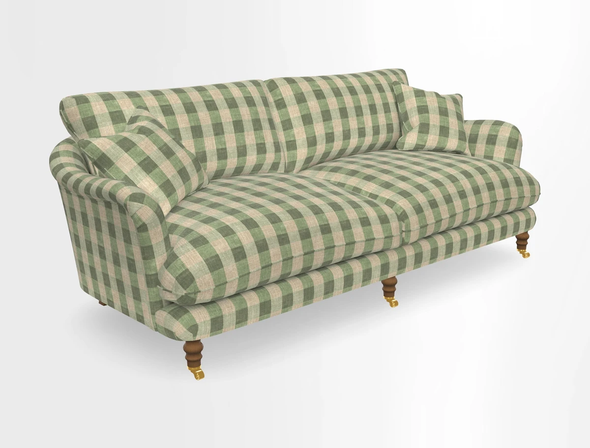 Pugin 3 Seater Sofa in V&A Threads of India Varanasi Wilderness Ink