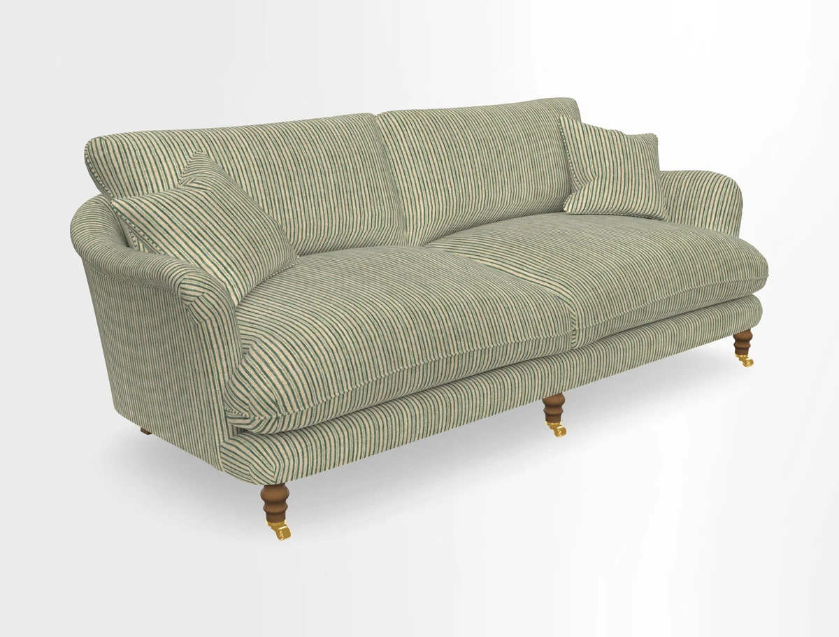 Pugin 3 Seater Sofa in V&A Threads of India Varanasi Wilderness Ink