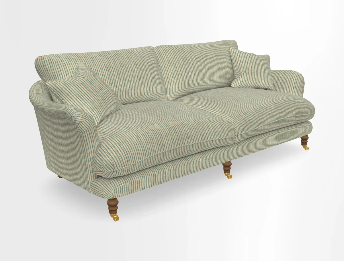 Pugin 3 Seater Sofa in V&A Threads of India Varanasi Wilderness Ink