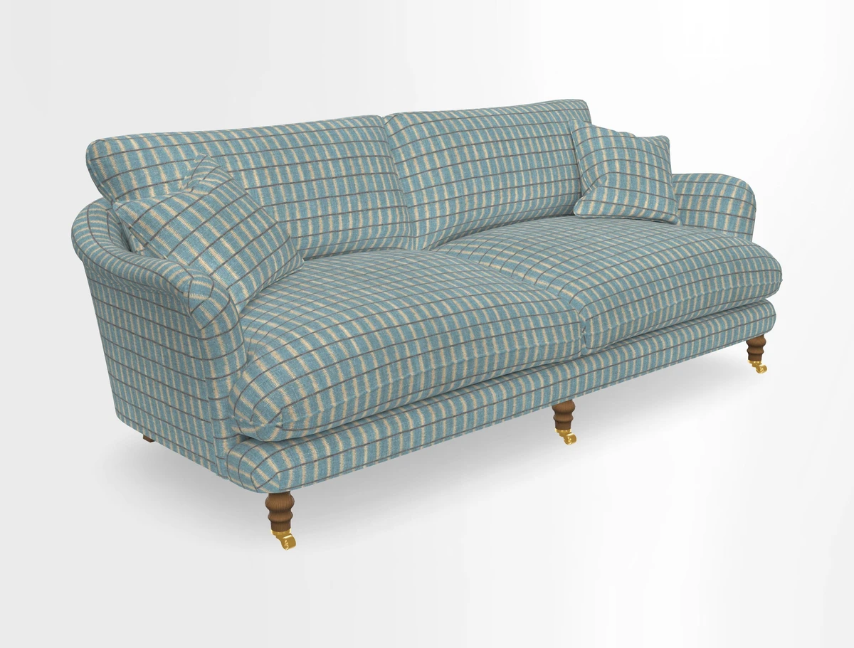 Pugin 3 Seater Sofa in V&A Threads of India Varanasi Wilderness Ink