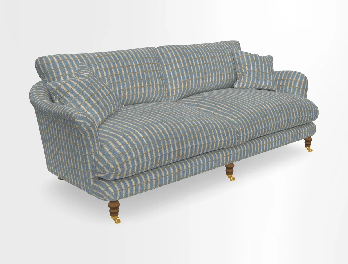 Pugin 3 Seater Sofa in V&A Threads of India Varanasi Wilderness Ink