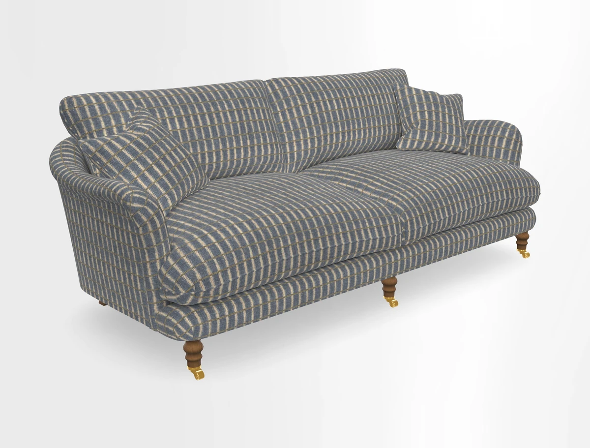 Pugin 3 Seater Sofa in V&A Threads of India Varanasi Wilderness Ink