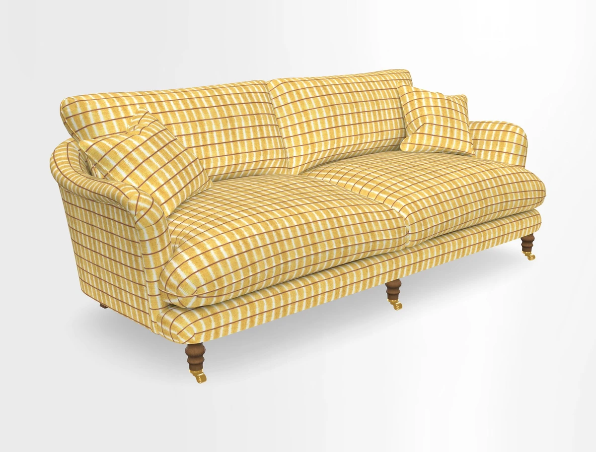 Pugin 3 Seater Sofa in V&A Threads of India Varanasi Wilderness Ink
