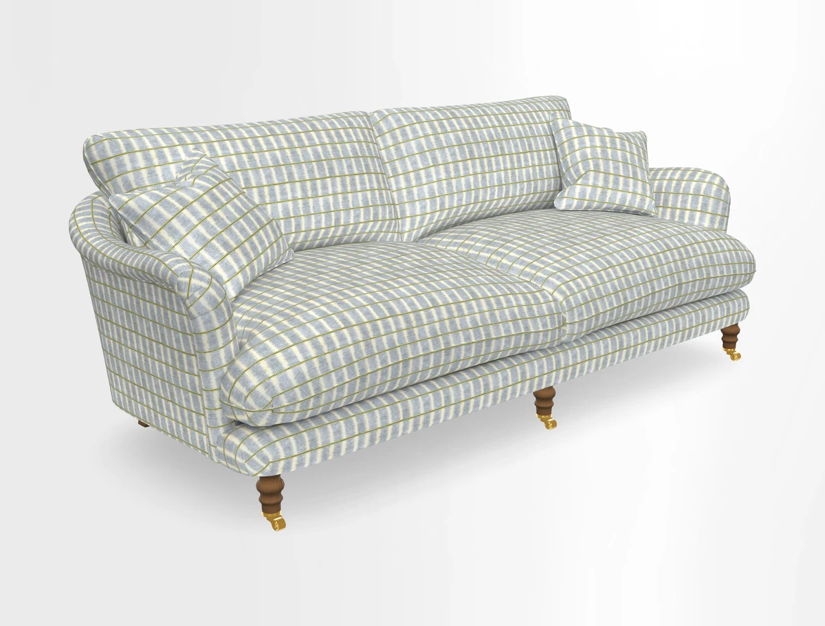 Pugin 3 Seater Sofa in V&A Threads of India Varanasi Wilderness Ink