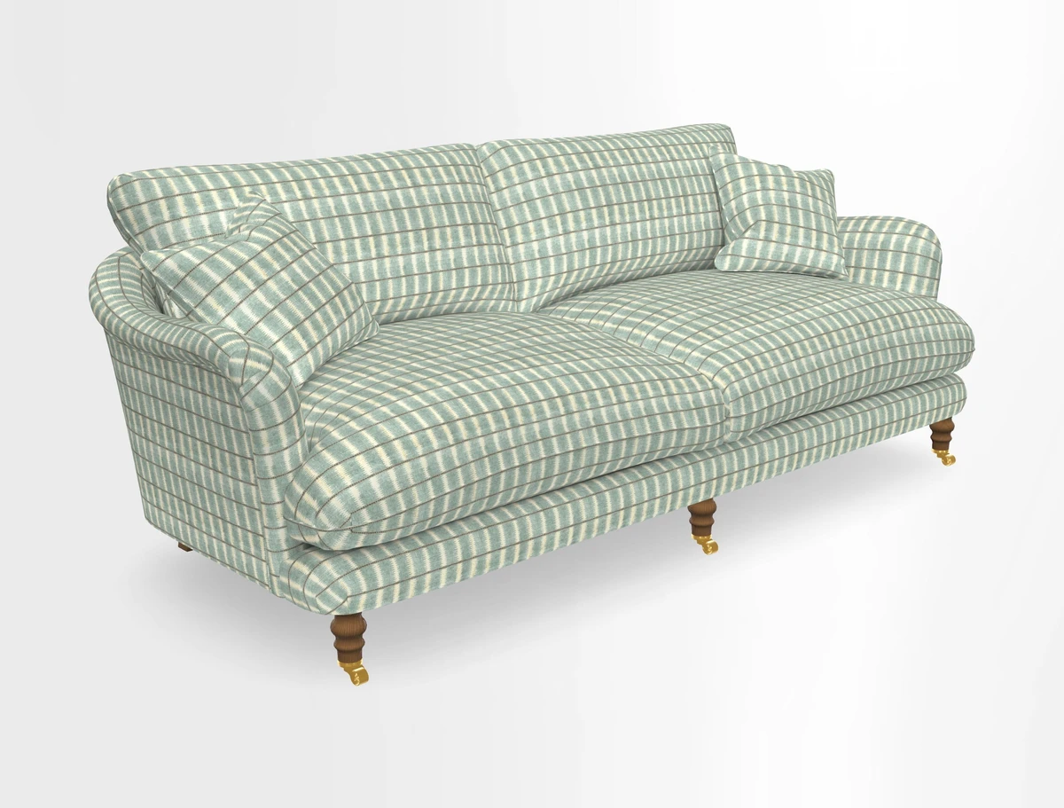 Pugin 3 Seater Sofa in V&A Threads of India Varanasi Wilderness Ink