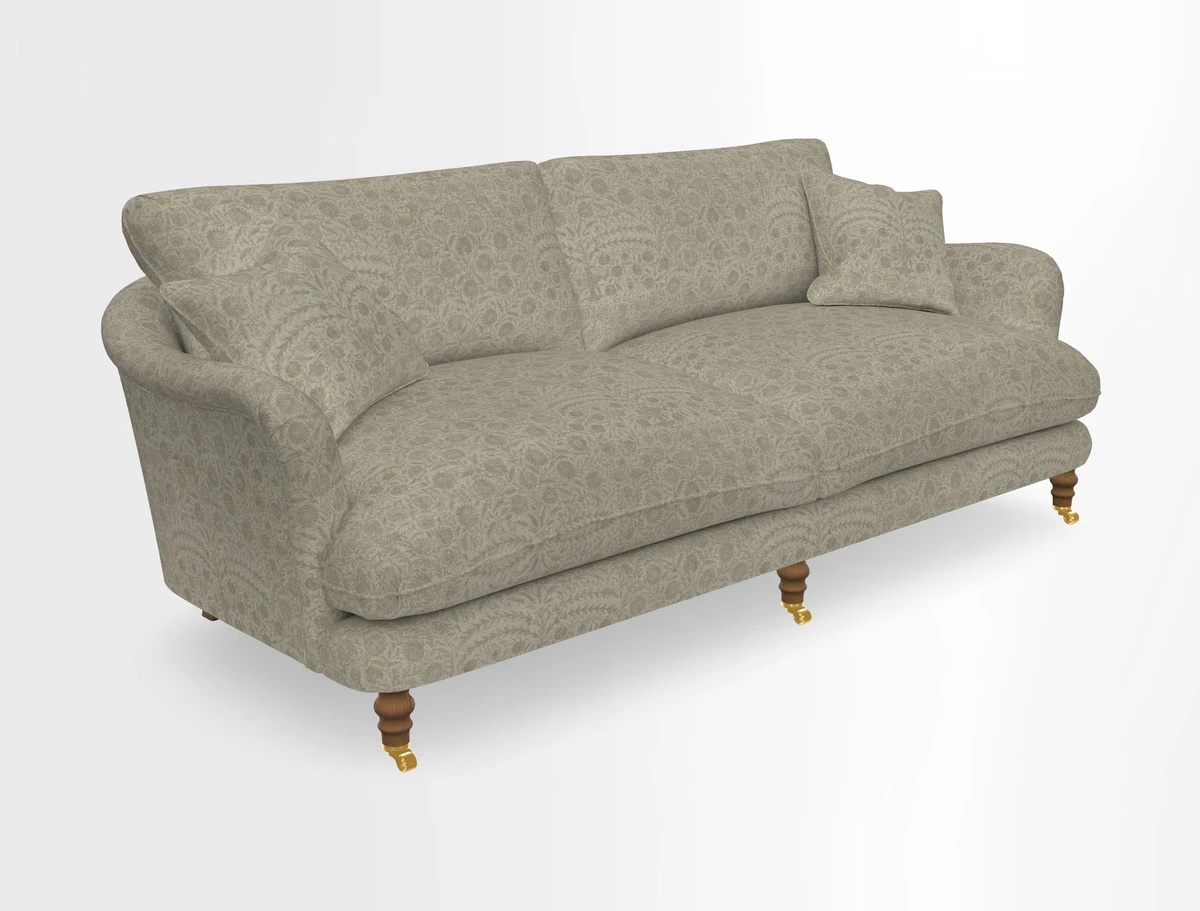Pugin 3 Seater Sofa in V&A Threads of India Varanasi Wilderness Ink
