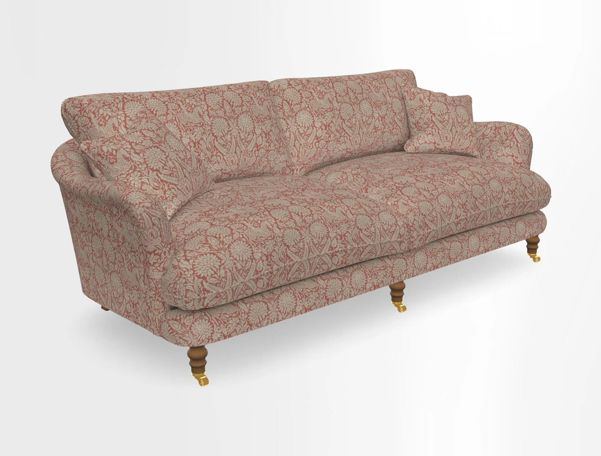 Pugin 3 Seater Sofa in V&A Threads of India Varanasi Wilderness Ink