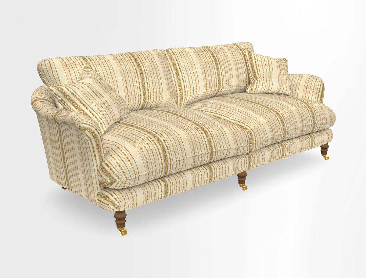 Pugin 3 Seater Sofa in V&A Threads of India Varanasi Wilderness Ink