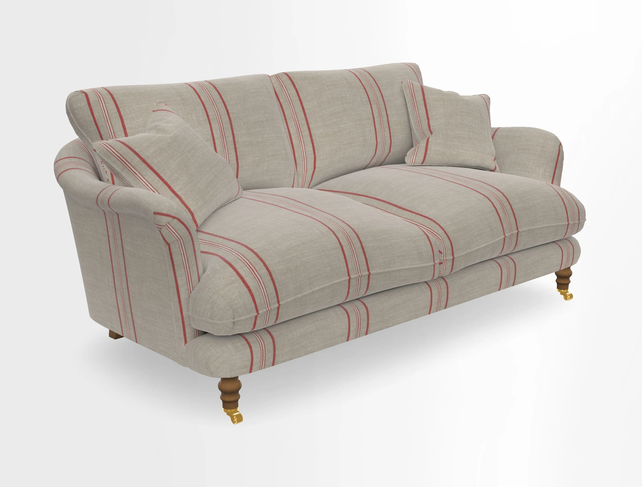 Pugin 3 Seater Sofa in V&A Threads of India Varanasi Wilderness Ink
