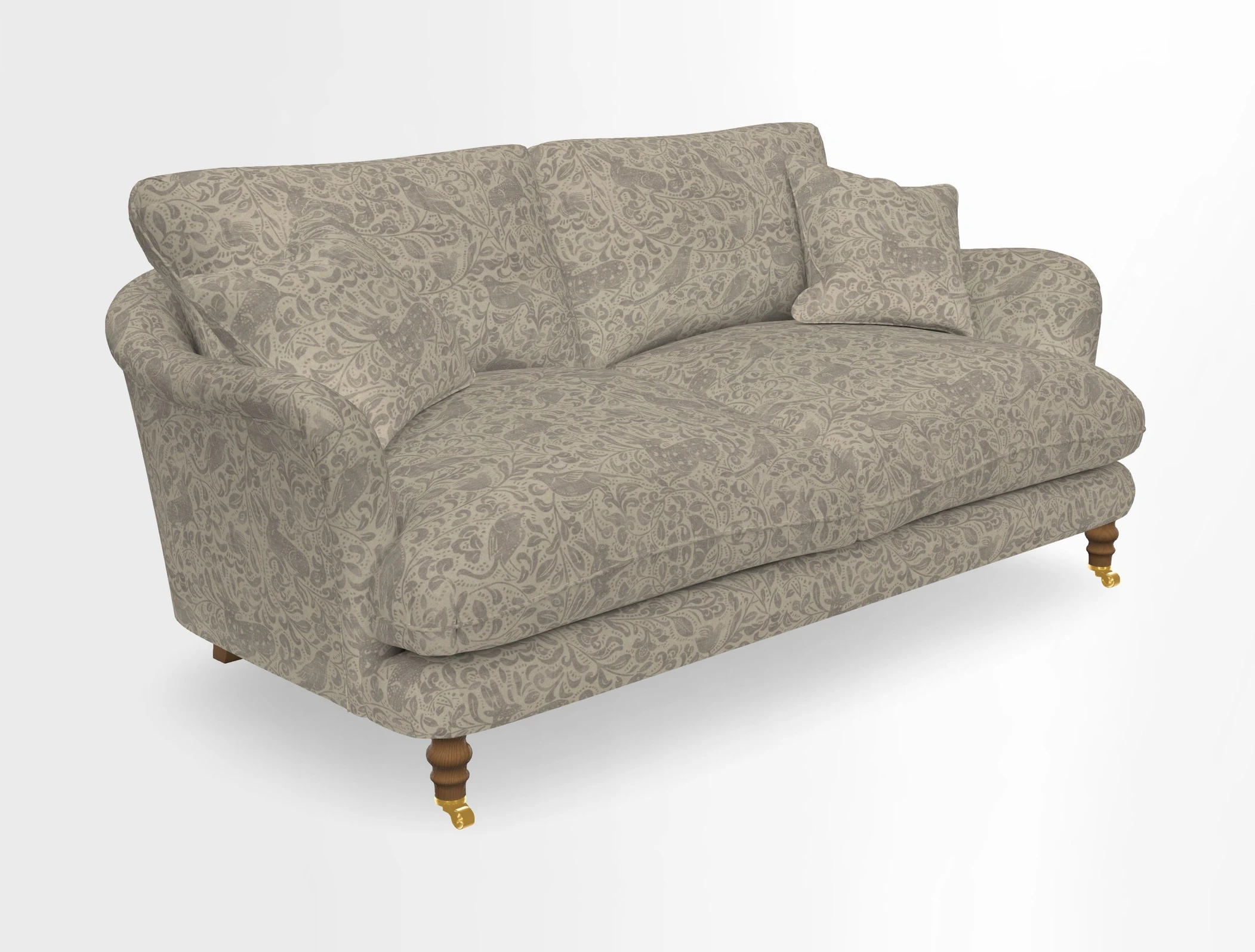 Pugin 3 Seater Sofa in V&A Threads of India Varanasi Wilderness Ink