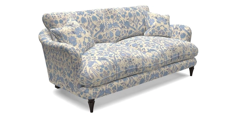 Pugin 3 Seater Sofa in V&A Threads of India Varanasi Wilderness Ink