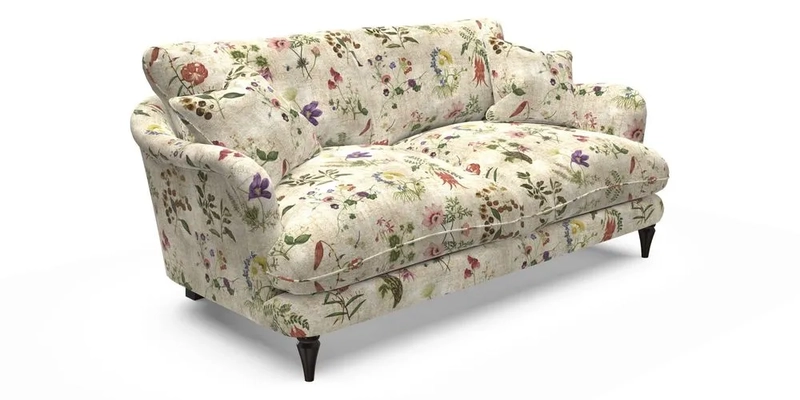 Pugin 3 Seater Sofa in V&A Threads of India Varanasi Wilderness Ink