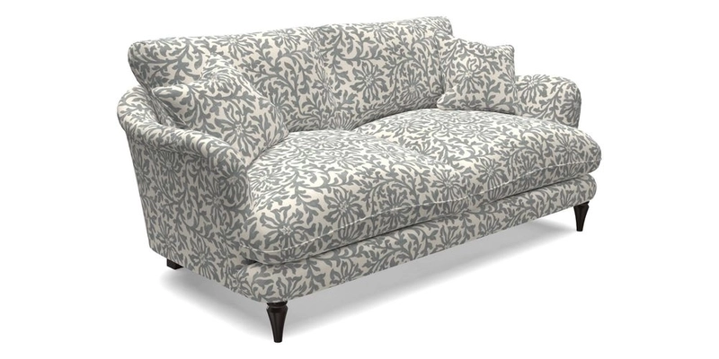 Pugin 3 Seater Sofa in V&A Threads of India Varanasi Wilderness Ink