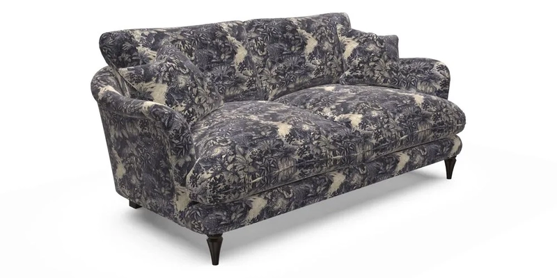 Pugin 3 Seater Sofa in V&A Threads of India Varanasi Wilderness Ink