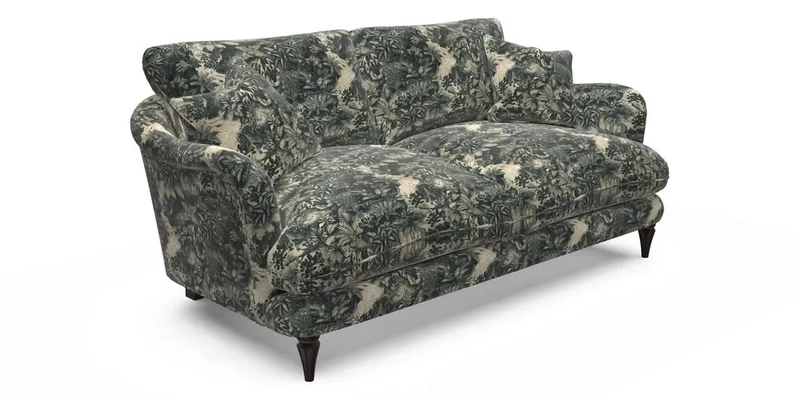 Pugin 3 Seater Sofa in V&A Threads of India Varanasi Wilderness Ink