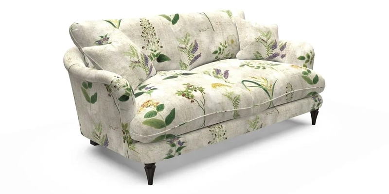 Pugin 3 Seater Sofa in V&A Threads of India Varanasi Wilderness Ink