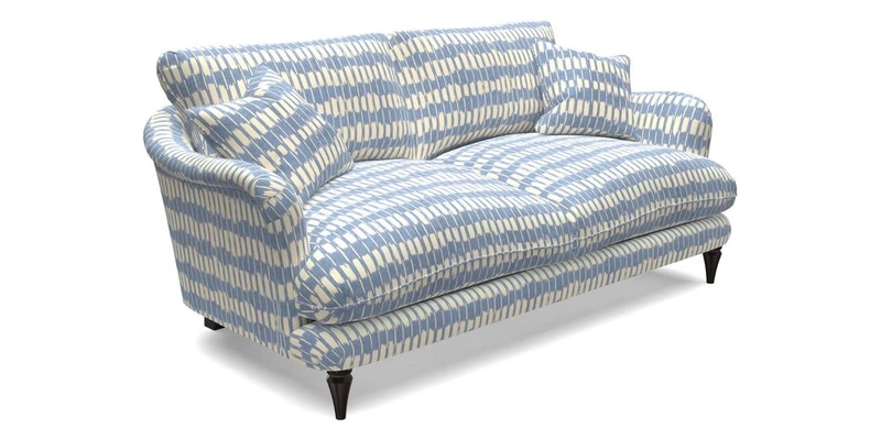 Pugin 3 Seater Sofa in V&A Threads of India Varanasi Wilderness Ink