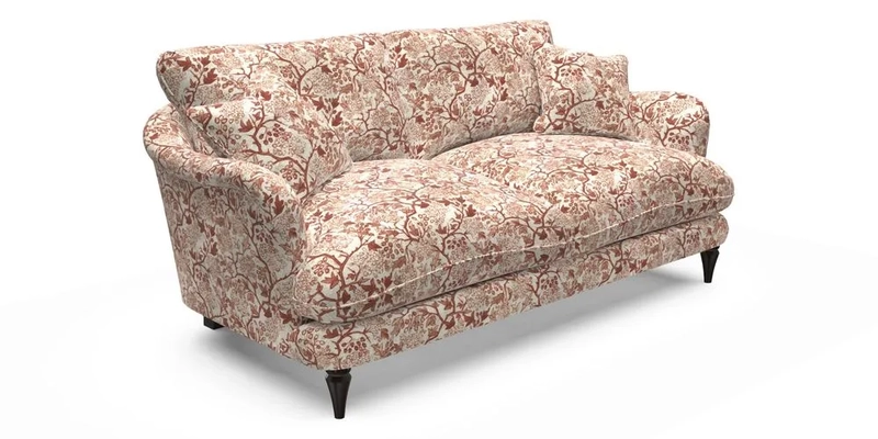 Pugin 3 Seater Sofa in V&A Threads of India Varanasi Wilderness Ink