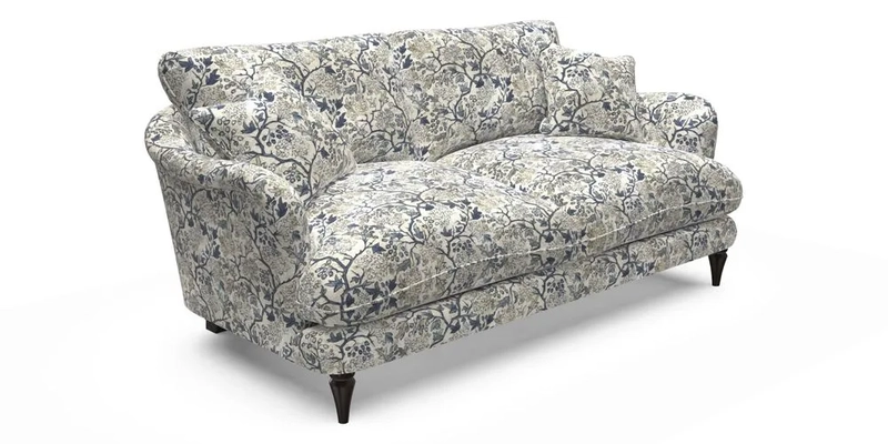 Pugin 3 Seater Sofa in V&A Threads of India Varanasi Wilderness Ink