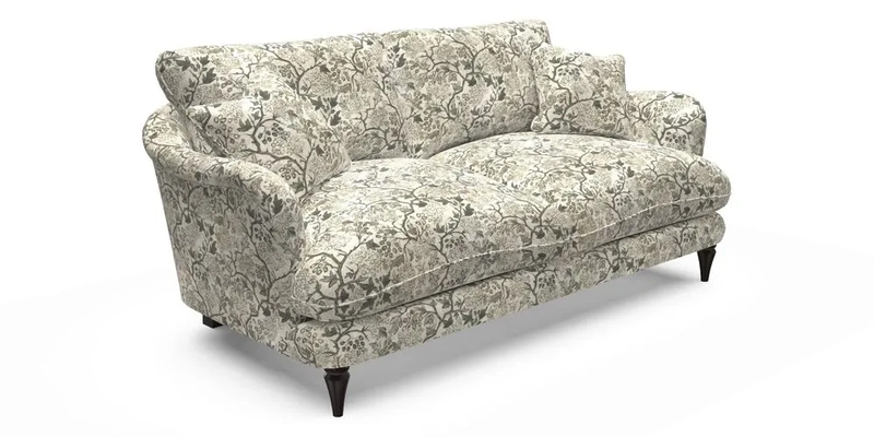 Pugin 3 Seater Sofa in V&A Threads of India Varanasi Wilderness Ink