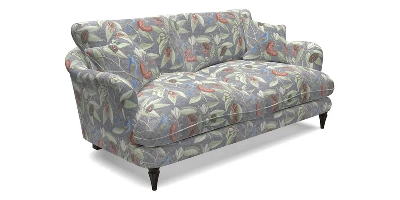 Pugin 3 Seater Sofa in V&A Threads of India Varanasi Wilderness Ink