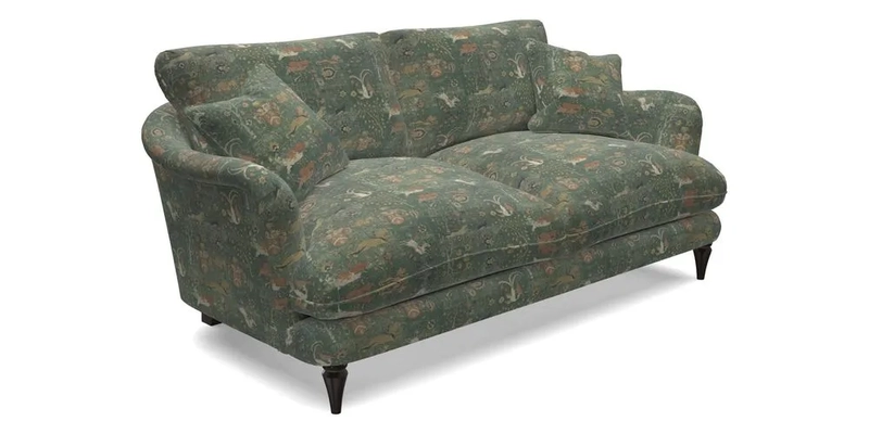 Pugin 3 Seater Sofa in V&A Threads of India Varanasi Wilderness Ink