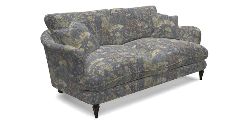 Pugin 3 Seater Sofa in V&A Threads of India Varanasi Wilderness Ink