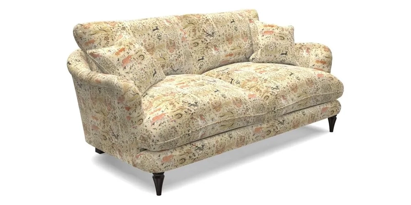 Pugin 3 Seater Sofa in V&A Threads of India Varanasi Wilderness Ink