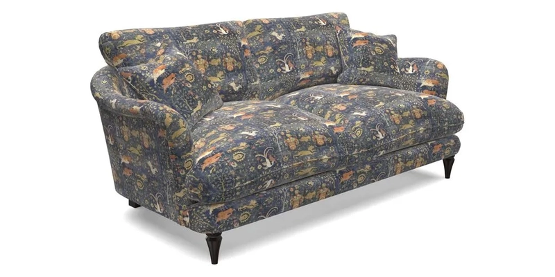 Pugin 3 Seater Sofa in V&A Threads of India Varanasi Wilderness Ink