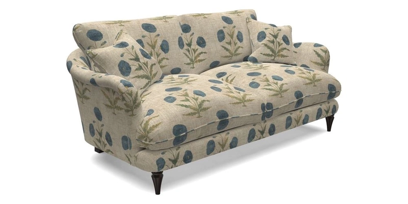 Pugin 3 Seater Sofa in V&A Threads of India Varanasi Wilderness Ink