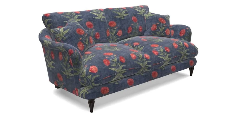 Pugin 3 Seater Sofa in V&A Threads of India Varanasi Wilderness Ink