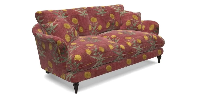 Pugin 3 Seater Sofa in V&A Threads of India Varanasi Wilderness Ink