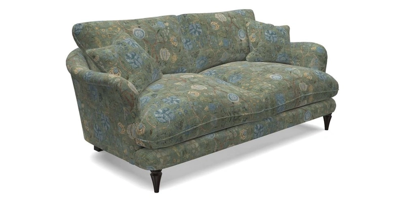 Pugin 3 Seater Sofa in V&A Threads of India Varanasi Wilderness Ink