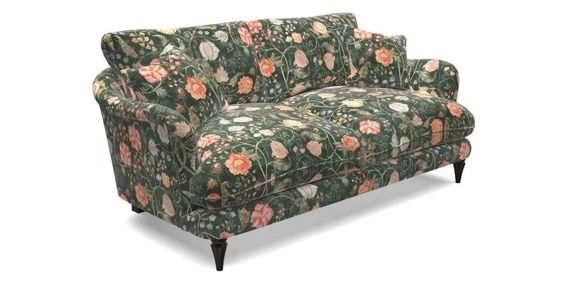 Pugin 3 Seater Sofa in V&A Threads of India Varanasi Wilderness Ink