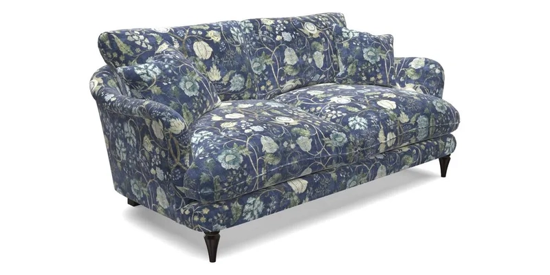 Pugin 3 Seater Sofa in V&A Threads of India Varanasi Wilderness Ink