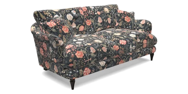 Pugin 3 Seater Sofa in V&A Threads of India Varanasi Wilderness Ink