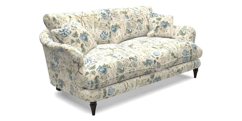 Pugin 3 Seater Sofa in V&A Threads of India Varanasi Wilderness Ink