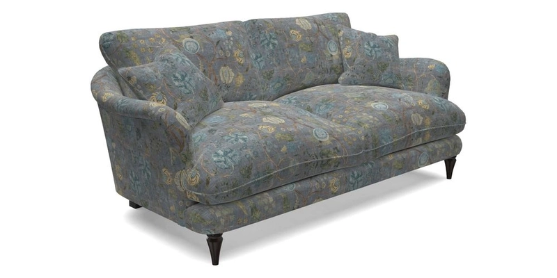 Pugin 3 Seater Sofa in V&A Threads of India Varanasi Wilderness Ink