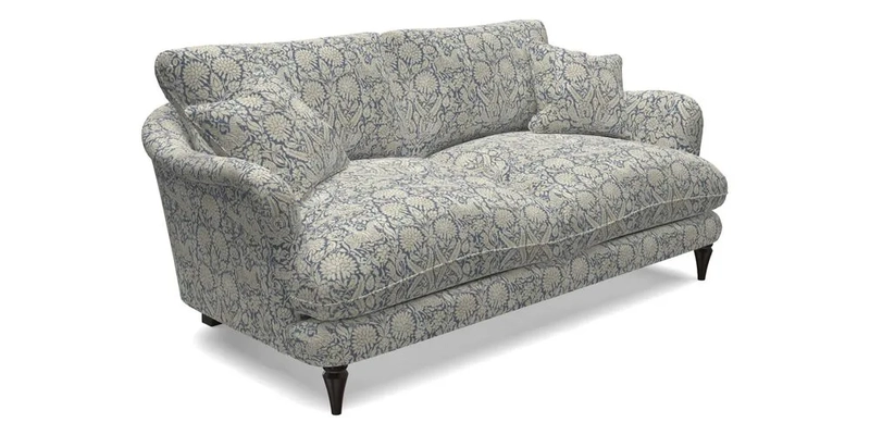 Pugin 3 Seater Sofa in V&A Threads of India Varanasi Wilderness Ink