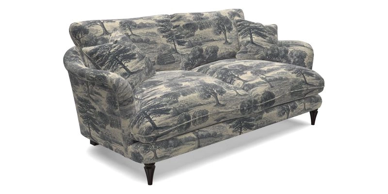 Pugin 3 Seater Sofa in V&A Threads of India Varanasi Wilderness Ink