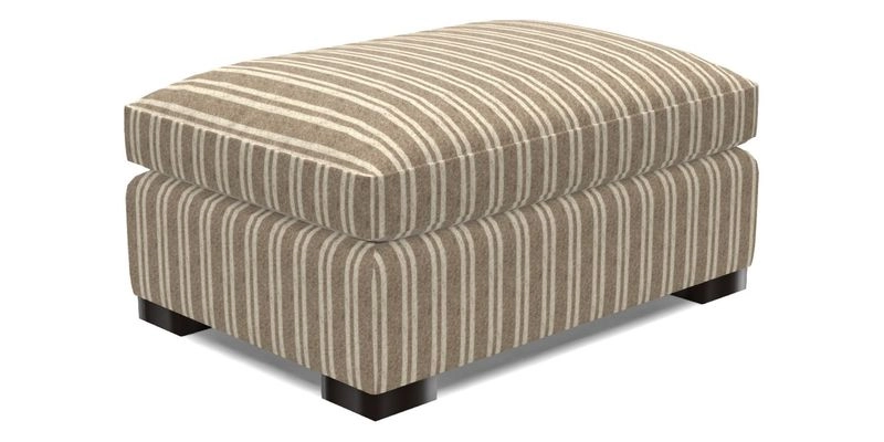 Wadenhoe Footstool in Two Tone Plain Biscuit