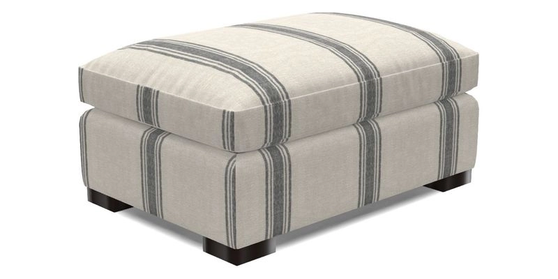 Wadenhoe Footstool in Two Tone Plain Biscuit