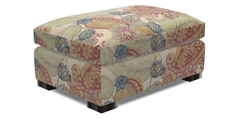 Wadenhoe Footstool in Two Tone Plain Biscuit
