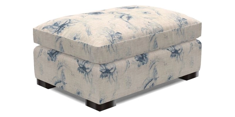 Wadenhoe Footstool in Two Tone Plain Biscuit