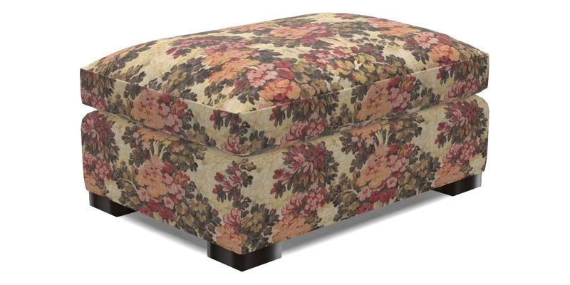Wadenhoe Footstool in Two Tone Plain Biscuit