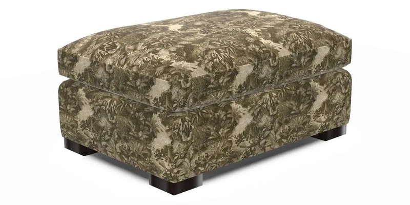 Wadenhoe Footstool in Two Tone Plain Biscuit Wadenhoe Footstool in Two Tone Plain Biscuit