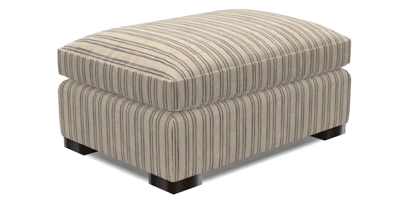 Wadenhoe Footstool in Two Tone Plain Biscuit
