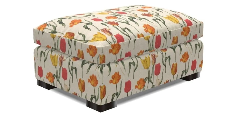 Wadenhoe Footstool in Two Tone Plain Biscuit